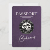 Violet Lila Bahamas Passport Hochzeit Einladung (Rückseite)