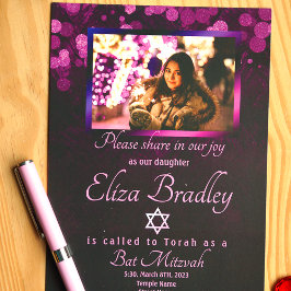 Violet, Lila Bat Mitzvah Einladung w/ Star von Dav