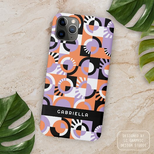 Violet Lila Black Orange Art Pattern iPhone Hülle