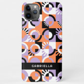 Violet Lila Black Orange Art Pattern iPhone Hülle (Rückseite)