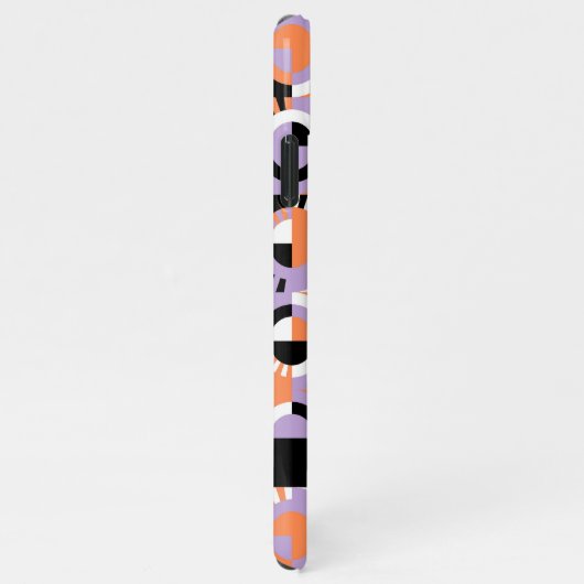 Violet Lila Black Orange Art Pattern iPhone Hülle (Rechte Seite)