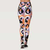 Violet Lila Black Orange Art Pattern Leggings (Rückseite)