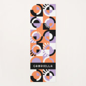 Violet Lila Black Orange Art Pattern Yogamatte (Vorderseite)