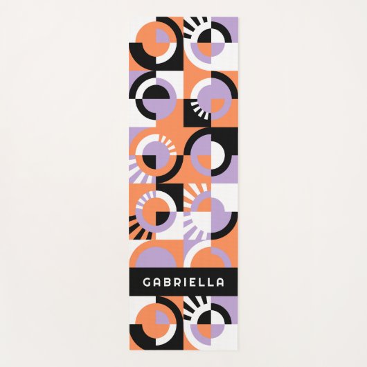 Violet Lila Black Orange Art Pattern Yogamatte (Vorderseite)