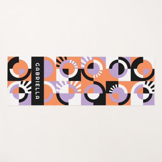 Violet Lila Black Orange Art Pattern Yogamatte (Vorderseite (Horizontal))