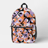 Violet Lila Black Peach Orange Art Bedruckter Rucksack (Vorderseite)
