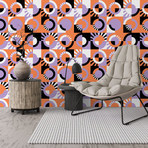 Violet Lila Black Peach Orange Art Tapete