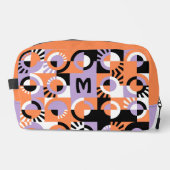 Violet Lila Black Peach Orange Art Waschbeutel (Vorderseite)