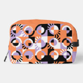 Violet Lila Black Peach Orange Art Waschbeutel (Rückseite)