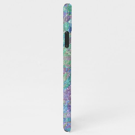 Violet Lila Blau Türkis Rosa Marmormuster iPhone Hülle (Rechte Seite)