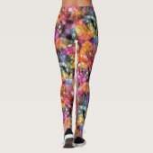 Violet Lila Blue Pink Black Bubbles Art Muster Leggings (Rückseite)