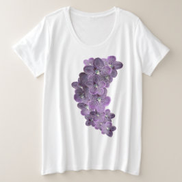 Violet lila blühende Blume Orchideen Große Größe T-Shirt