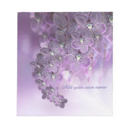 Violet Lila blühende Blume Orchideen Notizblock