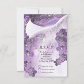 Violet Lila blühende Blume Orchideen RSVP Karte (Vorderseite)