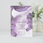 Violet Lila blühende Blume Orchideen RSVP Karte (Stehend Vorderseite)