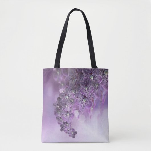 Violet Lila blühende Blume Orchideen Tasche (Vorderseite)