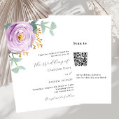 Violet lila Blumengrün QR Code UAWG wedding Einladung