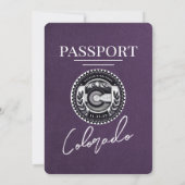 Violet Lila Colorado Passport Hochzeit Einladung (Rückseite)