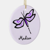 Violet Lila Dragonfly Keramik Ornament (Rechts)