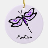 Violet Lila Dragonfly Keramik Ornament (Vorne)