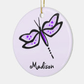 Violet Lila Dragonfly Keramik Ornament (Links)