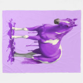 Violet Lila Dripping Nass Paint Horse Fleecedecke (Vorderseite (Horizontal))