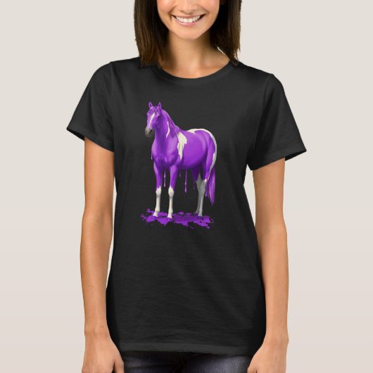 Violet Lila Dripping Nass Paint Horse T-Shirt (Vorderseite)