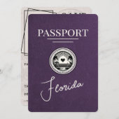 Violet Lila Florida Passport Save the Date (Vorne/Hinten)