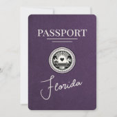 Violet Lila Florida Passport Save the Date (Vorderseite)