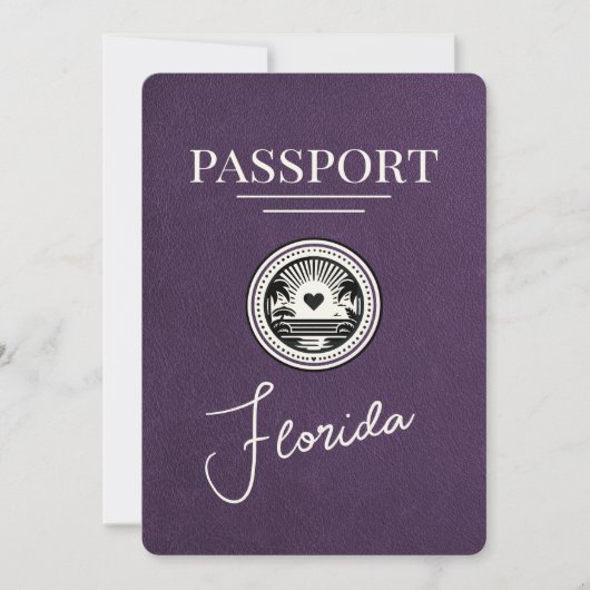 Violet Lila Florida Passport Save the Date (Vorderseite)