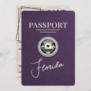 Violet Lila Florida Passport Save the Date