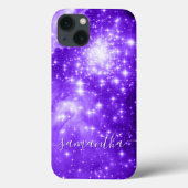 Violet Lila Funkelnd Sterne Celestial Foto Case-Mate iPhone Hülle (Rückseite)