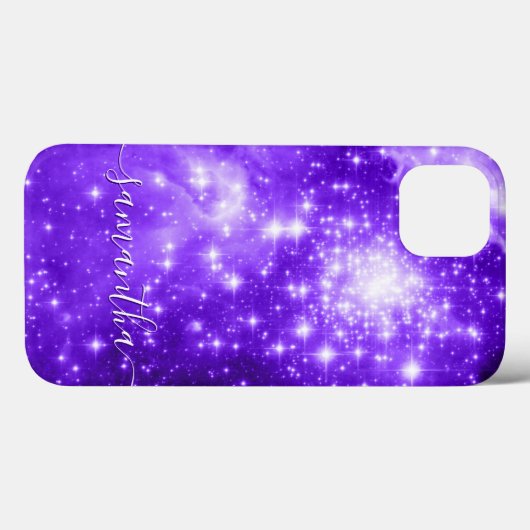 Violet Lila Funkelnd Sterne Celestial Foto Case-Mate iPhone Hülle (Rückseite (Horizontal))