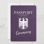 Violet Lila Germany Passport Wedding Einladung (Rückseite)