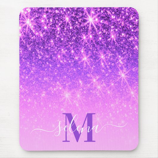 Violet Lila Glitzer Mousepad (Vorne)
