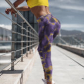 Violet Lila Gold Metallischer Foil Marmorstein Leggings