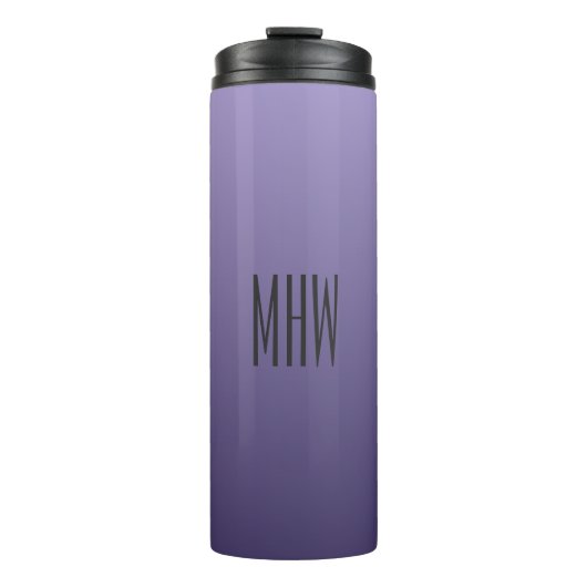 Violet Lila Gradient Custom Monogram Tumbler Thermosbecher (Vorderseite)