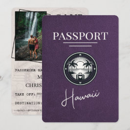 Violet Lila Hawaii Passport Save the Date
