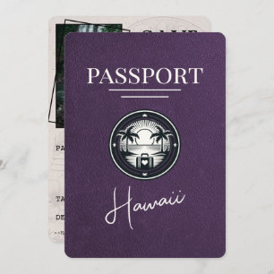 Violet Lila Hawaii Passport Save the Date