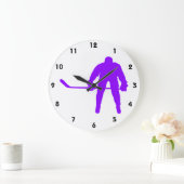 Violet Lila Ice Hockey Große Wanduhr (Zuhause)