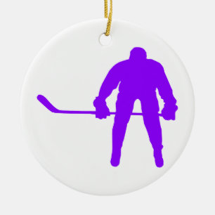 Violet Lila Ice Hockey Keramik Ornament