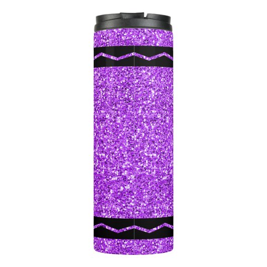 Violet Lila Individuelle Name Glitzer Crayon Tumbl Thermosbecher (Rückseite)