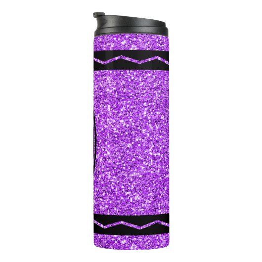 Violet Lila Individuelle Name Glitzer Crayon Tumbl Thermosbecher (Nach rechts gedreht)