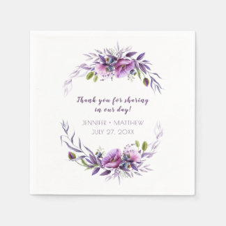 Violet Lila Lavendel Wildblumen Empfang | Serviette