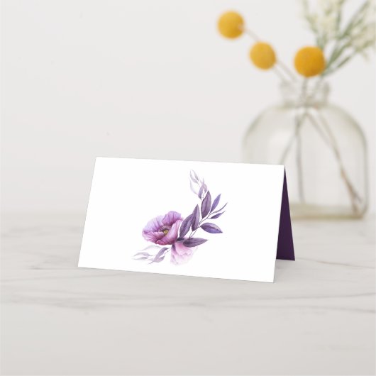 Violet Lila Lavendel Wildblumen Platzkarten (Rückseite)