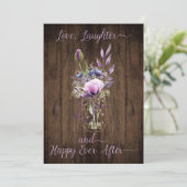 Violet Lila Lavender Floral Mason Jar Wedding Einladung (Stehend Vorderseite)