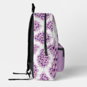 VIOLET LILA LILAC BLUME PATTERN INDIVIDUELLE NAME BEDRUCKTER RUCKSACK (Links)