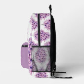 VIOLET LILA LILAC BLUME PATTERN INDIVIDUELLE NAME BEDRUCKTER RUCKSACK (Rechts)