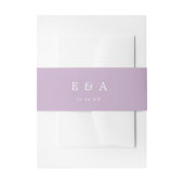 Violet Lila Lilac Monogram Wedelband Einladungsbanderole (Vorderseite Beispiel)