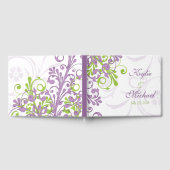 Violet Lila Lime Green Floral Wedbook Gästebuch (Voll)